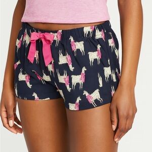 Women's Old Navy Llama Print Shorts with Pink Scraf Accents